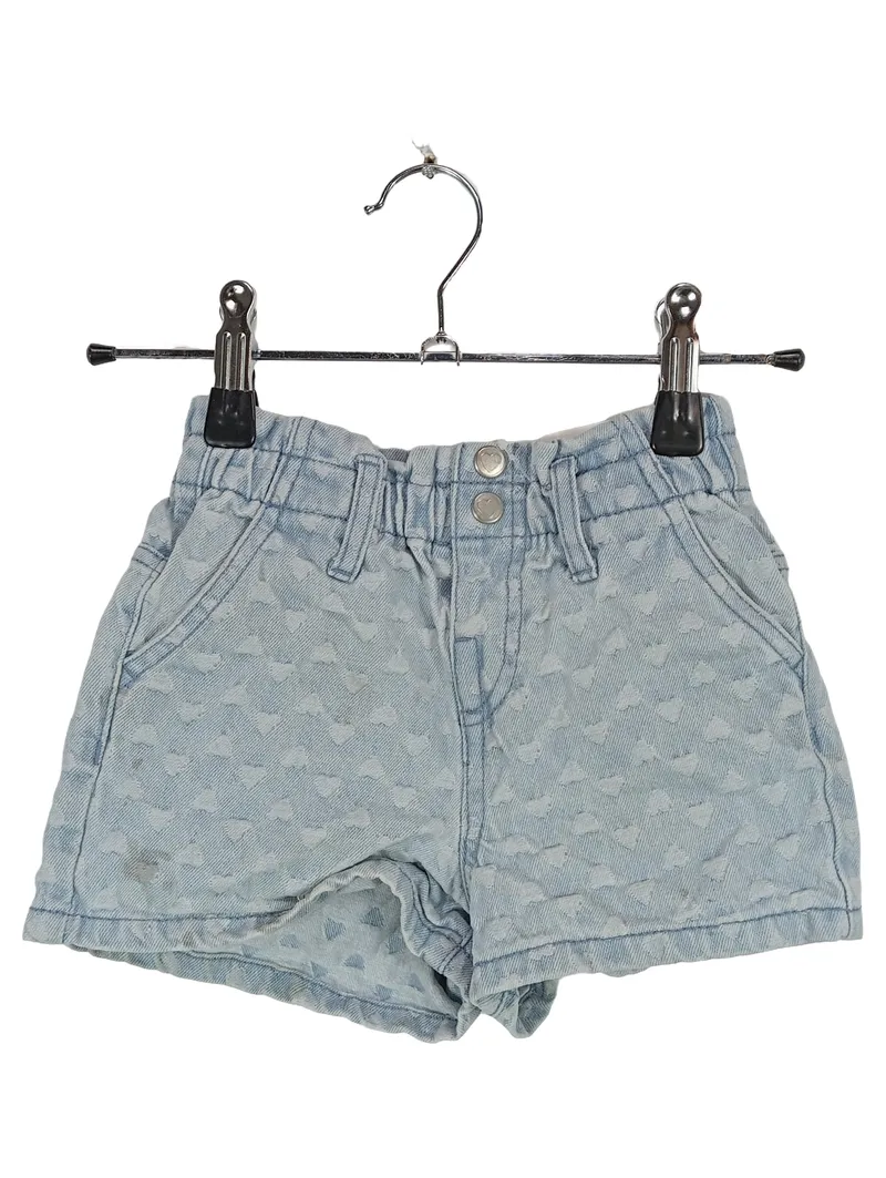 DOPO DOPO Mädchen Jeans Shorts Gr. 116 Blau Herzmuster Baumwolle 1