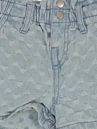DOPO DOPO Mädchen Jeans Shorts Gr. 116 Blau Herzmuster Baumwolle 4