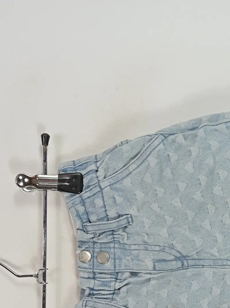 DOPO DOPO Mädchen Jeans Shorts Gr. 116 Blau Herzmuster Baumwolle 5
