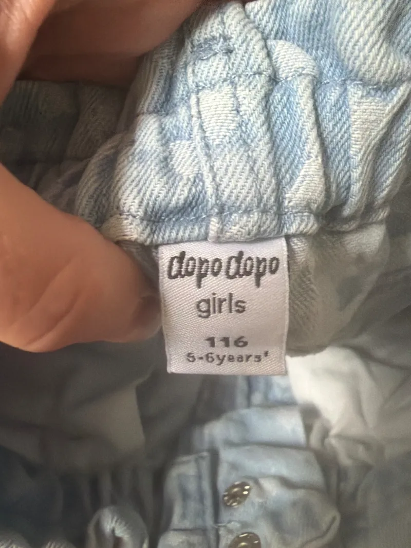 DOPO DOPO Mädchen Jeans Shorts Gr. 116 Blau Herzmuster Baumwolle 7