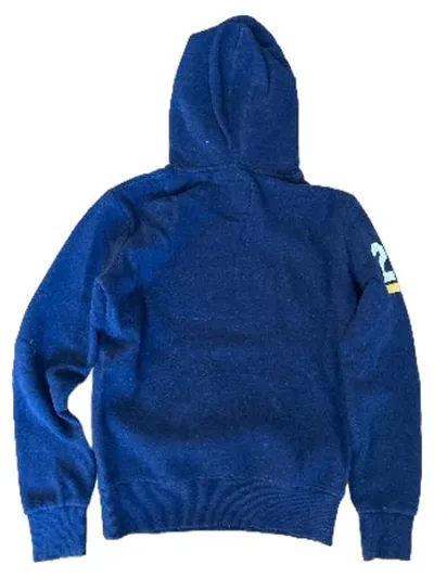 Superdry Kapuzenpullover Herren XS Blau Logo Print Hoodie Streetwear