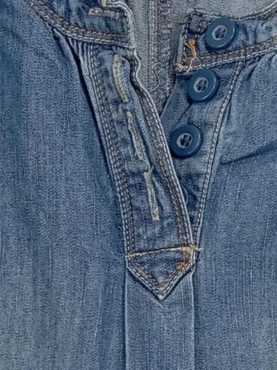 Okaïdi Jeanskleid Mädchen Gr. 116 Blau Uni Baumwolle Sommer Freizeit