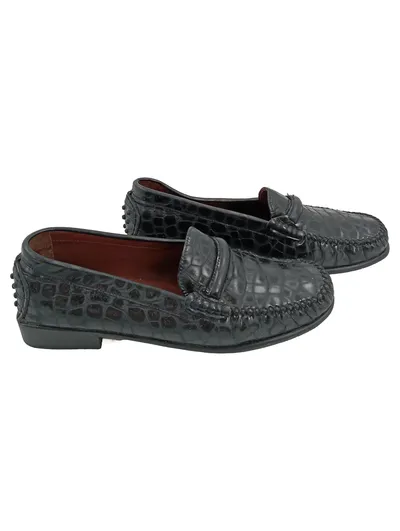 Stuart Weitzman Damen Slipper Mokassins Gr. 39 Schwarz Klassisch Leder