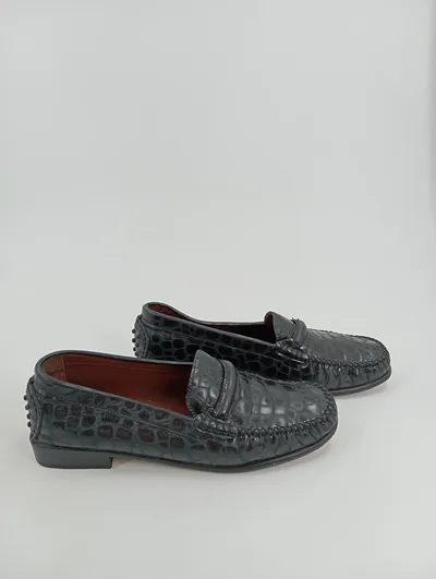 Stuart Weitzman Damen Slipper Mokassins Gr. 39 Schwarz Klassisch Leder