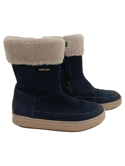 Geox Kinder Stiefel Winterstiefel Fell Gr. 36 Blau Casual