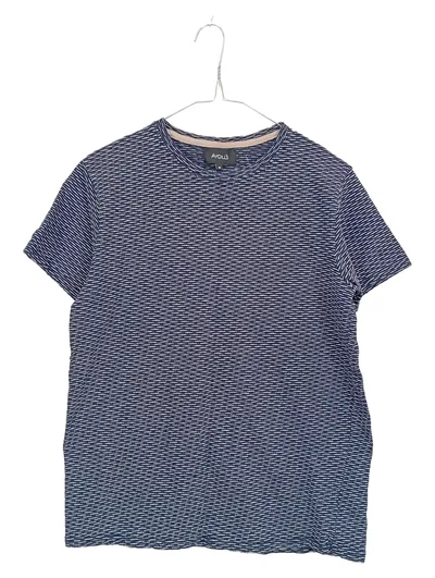 Aygill's Herren T-Shirt Gr. M Blau Gestreift Baumwolle Casual Freizeit
