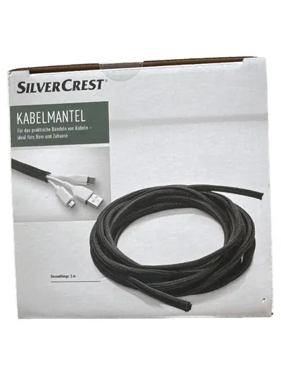 Silvercrest Kabelmantel 5m Schwarz Kabelmanagement Büro Zuhause