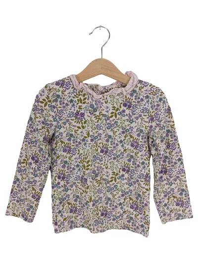 Next Mädchen Langarmshirt Blumenmuster Rüschen Gr. 104 Baumwolle