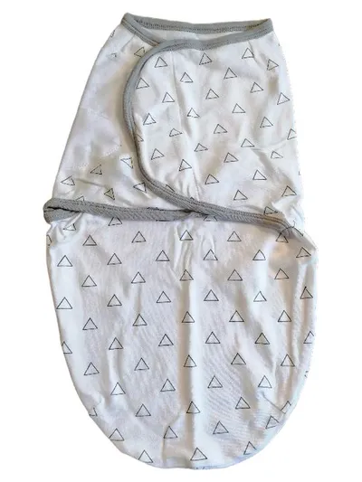 Amazing Baby® Pucktuch Babywickel Dreieckmuster Weiß Grau Swaddle