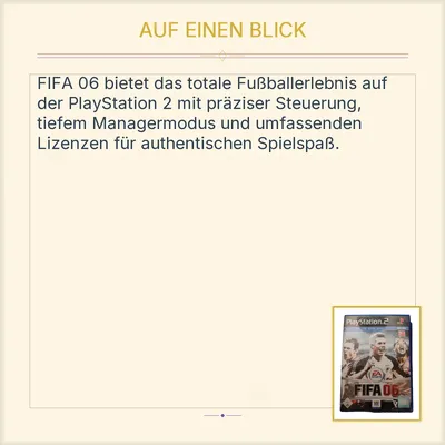 Electronic Arts FIFA 06 PlayStation 2 PS2 Fußball Spiel Deutsch OVP