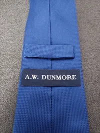 A.W. Dunmore Herren Krawatte Business Seide Blau Uni 3
