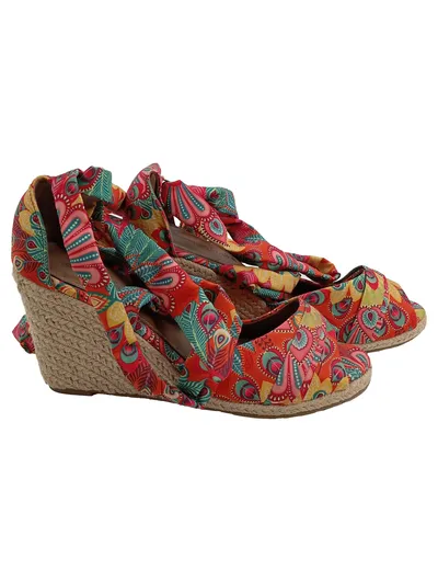Sommerkind Espadrilles Keilabsatz Damen Gr. 40 Paisley Mehrfarbig Boho