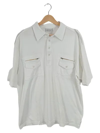 Catamaran Herren Poloshirt Klassisch Weiß Gr. 52 XL Kurzarm Baumwolle Freizeit