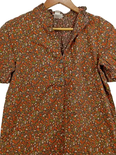 Mossimo Damen Bluse Kurzarm Blumenmuster Mehrfarbig Gr. 38/M Casual