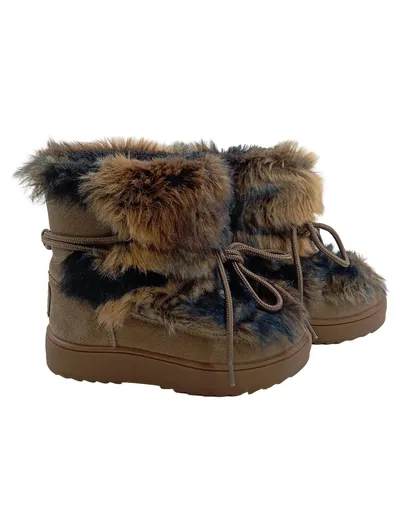 Colors of California Schneestiefel Kinder Gr. 29 Braun Fell Winterstiefel