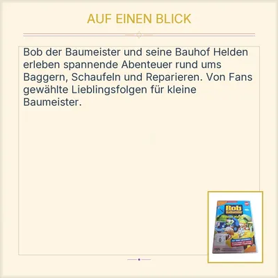 Bob der Baumeister - Bauhof Helden DVD Kinderfilm FSK 0 Toggo