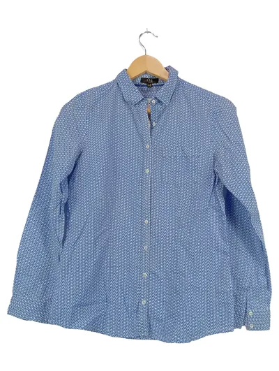 1.2.3 Damen Business Bluse Langarm Blau Gr. 34/XS Geometrisch