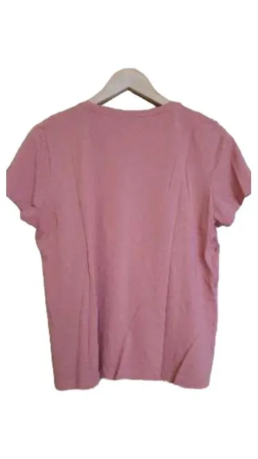 Tom Tailor Damen T-Shirt Print Rosa Gr. L Baumwolle Casual
