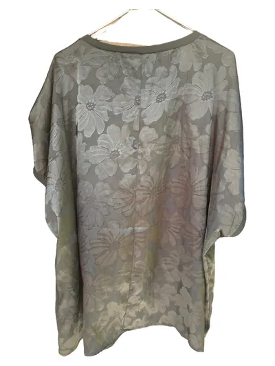 Zizzi Damen T-Shirt Schwarz Blumenmuster V-Ausschnitt Gr. 40;L