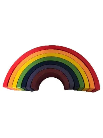 Regenbogen Stapelspielzeug Holz Steckspiel Kinder Montessori Mehrfarbig