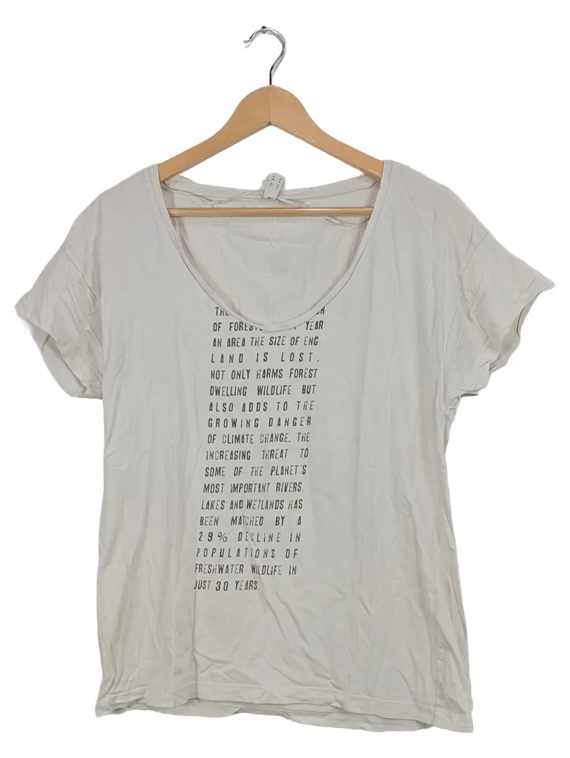 Esprit de Corp Damen T-Shirt Gr. M Beige Statement Print Casual 1