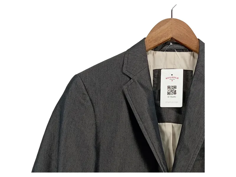 Commander Herren Sakko Gr. 48/M Grau Gestreift Klassisch Business 3
