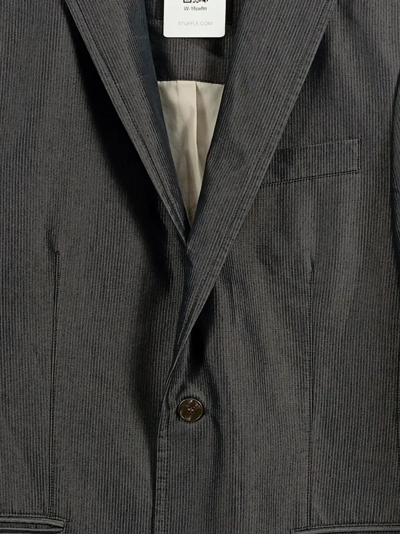 Commander Herren Sakko Gr. 48/M Grau Gestreift Klassisch Business 4