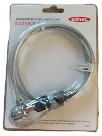 ednet Notebook Sicherheitsschloss Laptop Diebstahl Schutz Silber Kabel Schloss 1