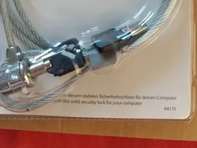 ednet Notebook Sicherheitsschloss Laptop Diebstahl Schutz Silber Kabel Schloss
