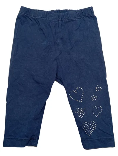 Divonette Caprihose Mädchen Gr. 104 Blau Strass Herzen Stoffhose