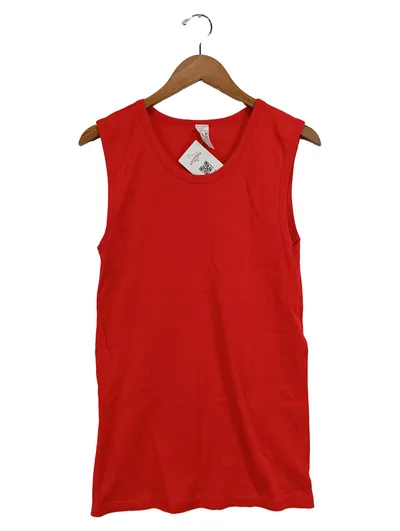 H.I.S. Herren Unterhemd Tanktop Ärmellos Rot Gr. L Basic Baumwolle
