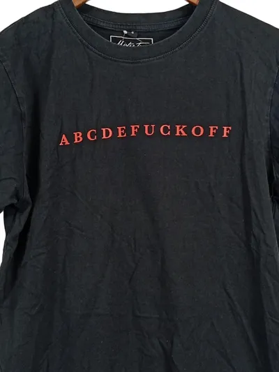 MISTER TEE Herren T-Shirt ABCDEFUCKOFF Schwarz Gr. S Streetwear