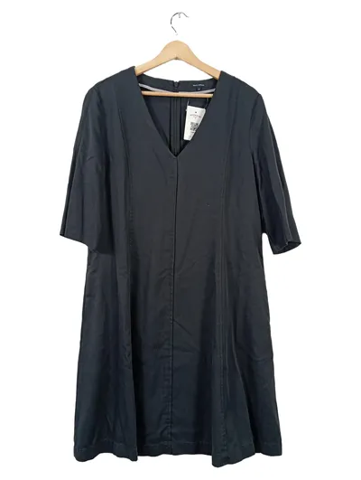 Marc O'Polo Sommerkleid Damen Gr. 44 Grau V-Ausschnitt Lyocell
