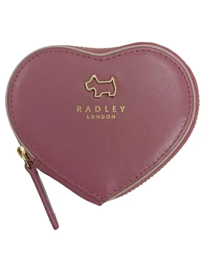 Radley London Damen Geldbörse Herzform Rosa Leder Portemonnaie