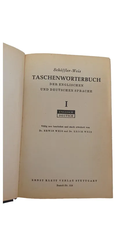 Schöffler-Weis Taschenwörterbuch Englisch Deutsch Klett Verlag Wörterbuch