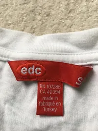 EDC by Esprit Damen T-Shirt Tropical Punch Gr. S Weiß V-Ausschnitt 3