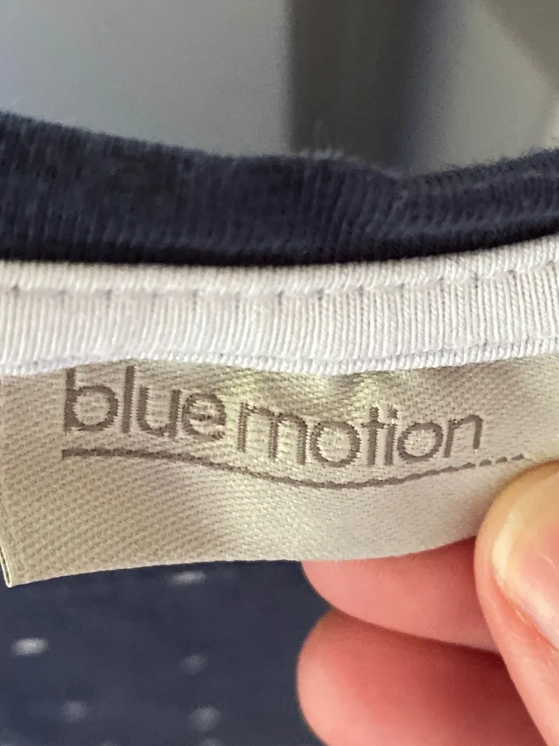 BLUEMOTION Damen Langarmshirt Gr. 36/S Blau gepunktet Basic 4