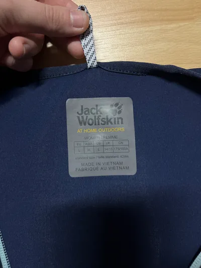 Jack Wolfskin Damen Outdoorjacke Kapuze Blau Gr. L 42 Funktionsjacke