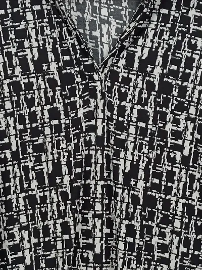 Jones New York Damen Hemdbluse Einheitsgröße Schwarz Weiß Grafisches Muster
