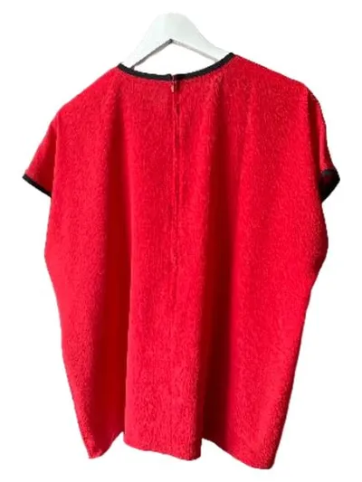 Frankenwälder Damen Bluse Rot Gr. 44 Kurzarm Casual Shirt