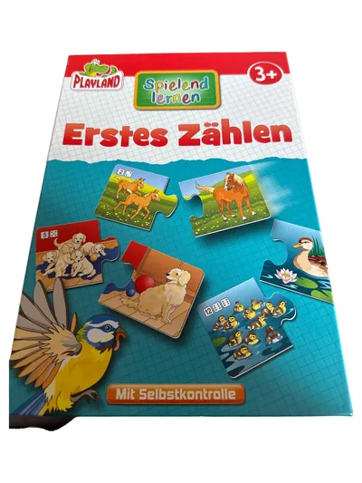 PLAYLAND Erstes Zählen Lernspiel Kinder ab 3 Jahre Puzzle Tiere Zahlen 1-12