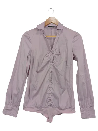 SISLEY Damen Body Bluse Lila Gr. 36/S Elegant Langarm