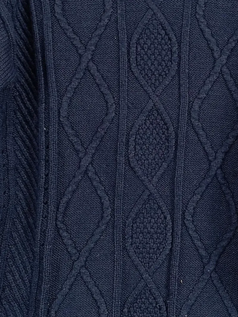 E.LAND Damen Strickpullover Zopfmuster Rollkragen Blau Gr. 36/S 2