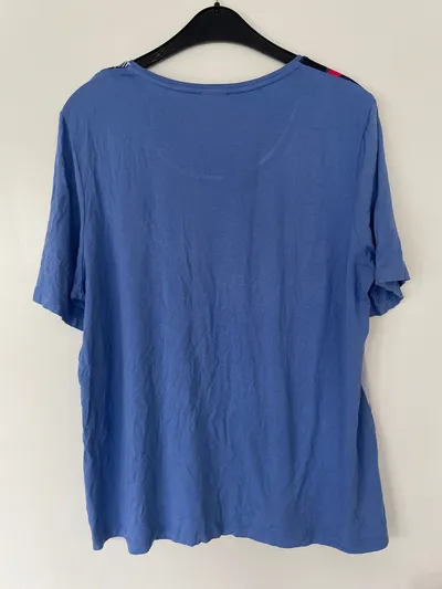 Barbara Lebek Damen T-Shirt Blumenmuster Mehrfarbig Gr. 44/XXL Casual