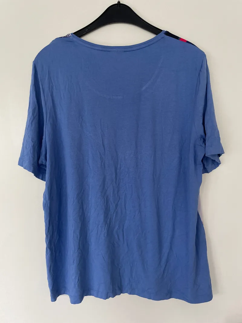 Barbara Lebek Damen T-Shirt Blumenmuster Mehrfarbig Gr. 44/XXL Casual 2