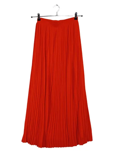 Mint & Berry Damen Plissee Faltenrock Rot Gr. 34/XS Maxirock Elegant