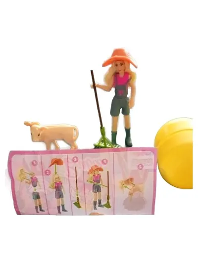 Mattel Spielfigur Bauernmädchen mit Kuh Kinder Spielzeug Figur
