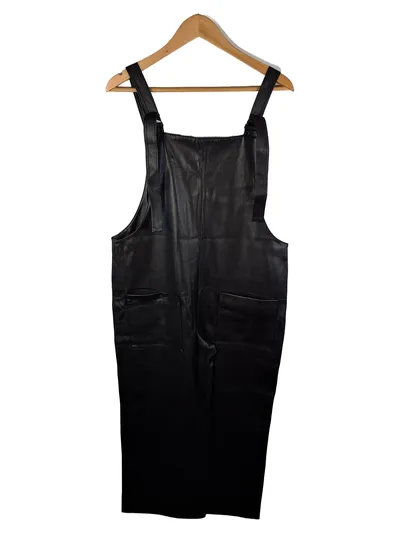 Zara Damen Latzhose Kunstleder Schwarz Gr. M 38 Overall Jumpsuit
