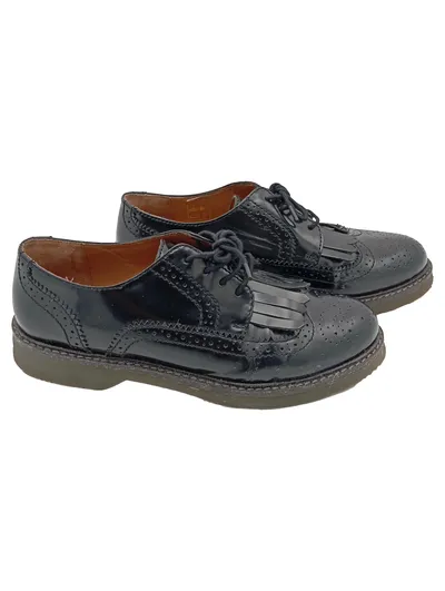 Another A Damen Schnürschuhe Brogues Gr. 38 Schwarz Klassisch Leder