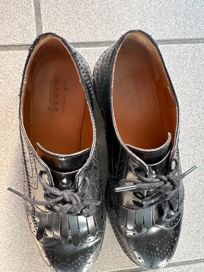 Another A Damen Schnürschuhe Brogues Gr. 38 Schwarz Klassisch Leder